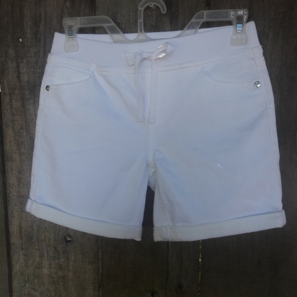 Justice white denim shorts